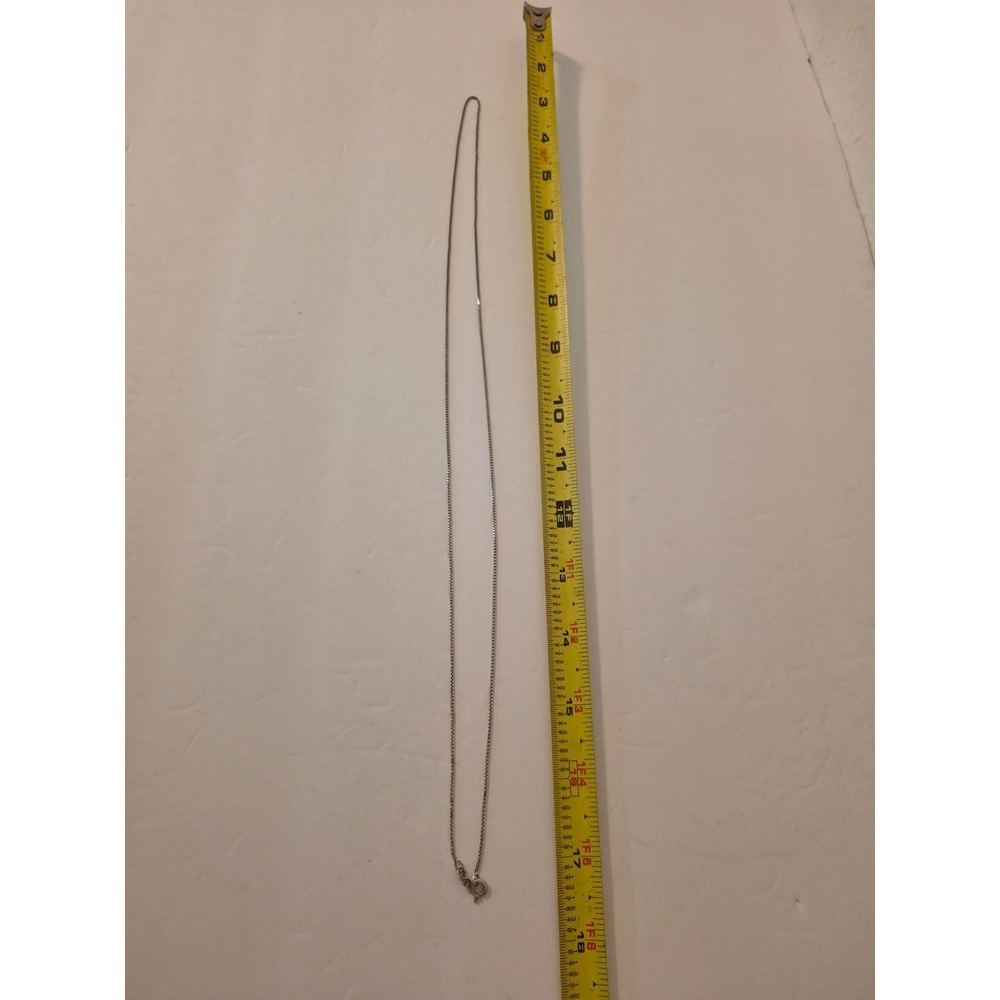 Sterling Silver Box Chain Necklace 18 Inch Fine Jewelry Minimalist Link - Picture 4 of 4